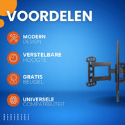 TV muurbeugel Vaylen - Voor 32"-55" inch - Draaibaar en kantelbaar - Ultra Slim & ruimtebesparend - Beugel statief - Zwart