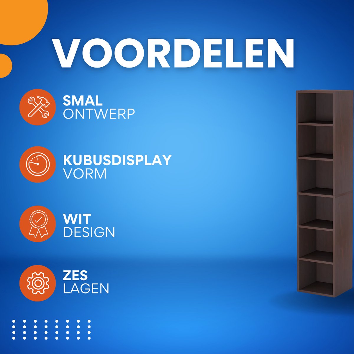 Opbergkast Ceylix - Boekenkast - Vakkenkast - Boekenrek - 180cm hoog - Woonkamer, slaapkamer, kantoor