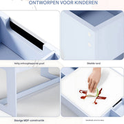 Kindertafel - Speeltafel- Voor Kinderen & Kleuterschool - Kindertafel en stoeltjes - 3-in-1 - Met met Tekenbord, Opbergruimte & 2 Stoelen - Lichtgrijs