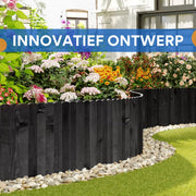 Tuin Gras Gazon Rand - Flexibele Houten Border voor Tuinhek - Tuinafboording voor Outdoor Landschap & Tuindecoratie - 203x20x1.4cm Zwart