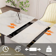 Eettafel Zenia - 4 tot 8 personen - Glossy jade - Uitschuifbaar - 130-160cm - Rechthoekig