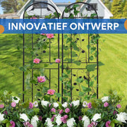 Trellis Opulence - Tuin Trellis Hek - 2 stuks - Voor Buiten - Metalen Klimplant Bloempanelen - 188cm - Anti-Roest Scherm voor Rand en Tuinrand