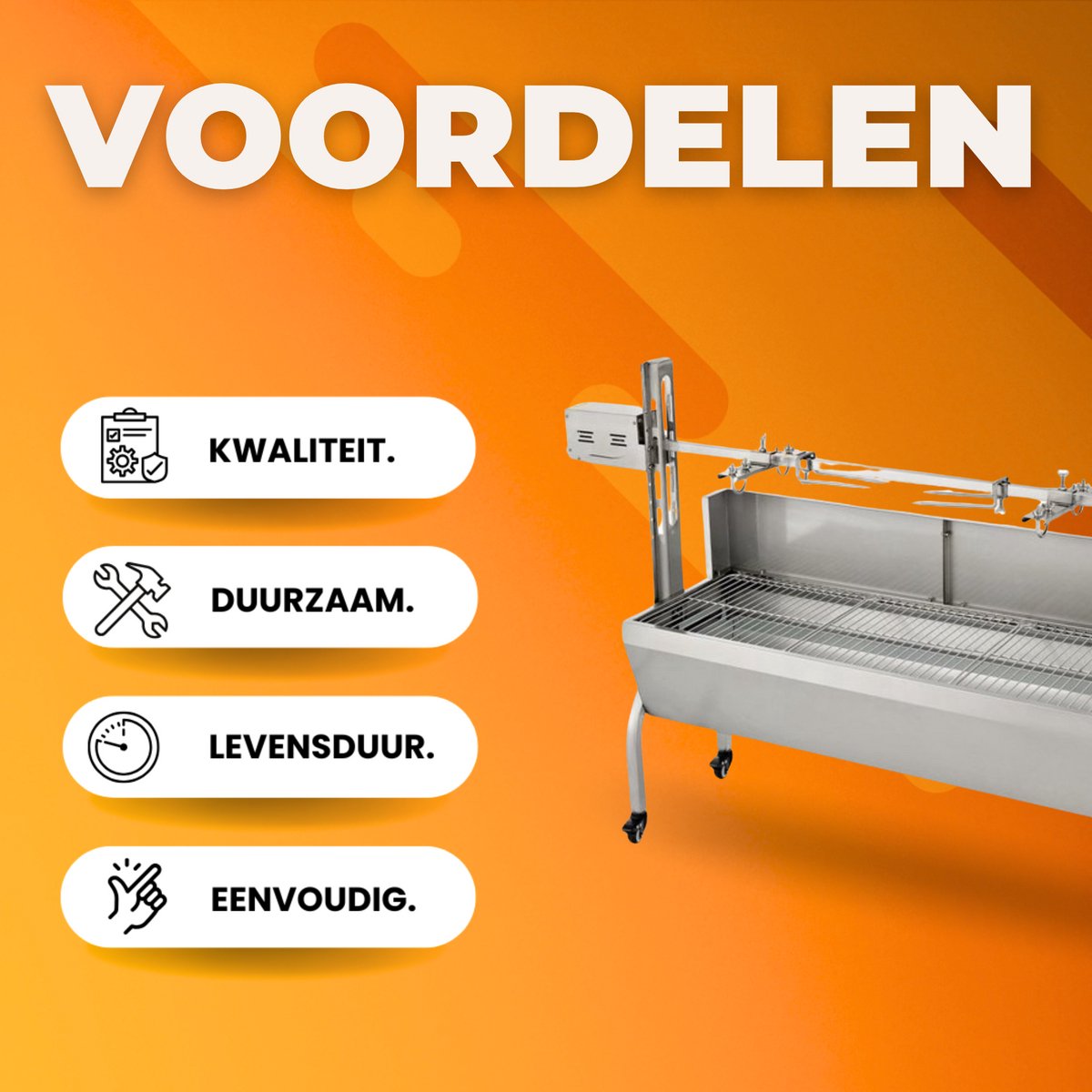 Rotisserie draaispit - BBQ 2 in 1 - RVS Rotisserie 60 kg - In Hoogte Verstelbaar - Oven - Motor - Elektrische Grill met Deksel & Accessoires