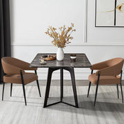 Keukenstoelen Valora - Luxe Keukenstoelen - Set van 2 - Microvezelleer Eetkamerstoelen met Gestoffeerde Zitting - Voor Restaurant, Hotel of Kantoor