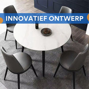 Eettafel Valora - Ronde Eettafel Marmer - Eetkamertafel - Voor Eetkamer of restaurant - 80 cm - 4 personen - Grijs