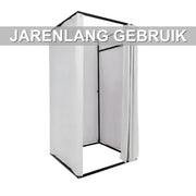 Paskamer met gordijn - Pashok - Opvouwbaar - Kleedkamer - Voor kledingwinkels - Grijs