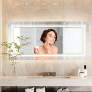 Badkamerspiegel Chateau - Met verlichting - 120x60cm - Spiegel voor Badkamer, Make-up & Wandmontage - Dimbaar licht
