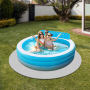 Zwembad grondzeil - Vloerbescherming - Voor hot tubs, spa’s en buitenzwembaden – Voor bescherming en stabiliteit – Grijs / Waterbestendig