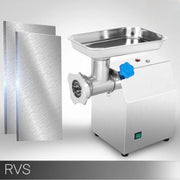 Luxe Gehaktmolen - Elektrisch - 122kg/uur - RVS maalmessen - 2 Maalschijven - Grijs