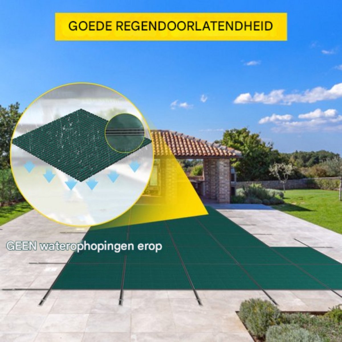 Zwembadafdekking - Afdekzeil - Zwembad - Rechthoekig Veiligheidszeil - 10,36 m - PP Zeil Outdoor