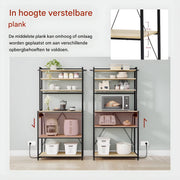 Opbergkast - Keuken orginazer - Wandkast - Voor keuken / woonkamer – Met stopcontact – Rustic brown - Maat XL