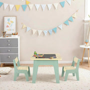 Kindertafel - Speeltafel- Voor Kinderen & Kleuterschool - Kindertafel en stoeltjes - 2-in-1 Speeltafel - Met Opbergruimte & Stoelen - Lichtgrijs