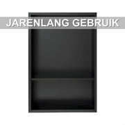 Douchenis - Inbouwnis - Voor badkamerwand - 2-laags wandnis met LED-verlichting - Stijlvol en functioneel - Buitenformaat 33,3*48,5*10 cm