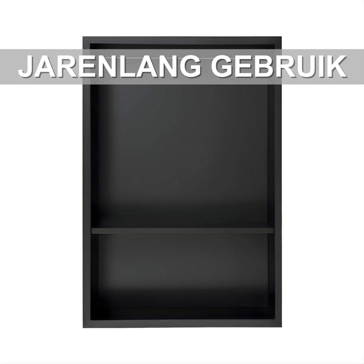 Douchenis - Inbouwnis - Voor badkamerwand - 2-laags wandnis met LED-verlichting - Stijlvol en functioneel - Buitenformaat 33,3*48,5*10 cm
