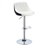 Barkrukken Diva - Met rugleuning - Kunstleer - Set van 2 - Keuken - Barstoelen ergonomisch - Wit - Verstelbaar in hoogte - Zithoogte 60-82cm
