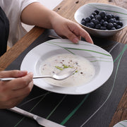Ventina Salade Kom - 30 delig - Wit/Groene Strepen - Dinerborden - Bordenset - Diepe borden - Ontbijtborden - Servies - Keukenservies