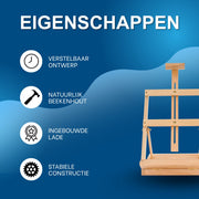 Schildersezel- Voor Kunstenaars / Schilderen - Verstelbare Tafel- en Canvas-Easel met Lade - Beukenhout