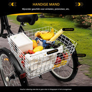 Driewieler Zyrell - Nevlo - 7 versnellingen - Fiets voor volwassenen en senioren - 24 Inch - Opvouwbare - Verstelbaar - Met mand - Voorrem - Zwart - 120KG