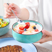 Valentis Ovenschaal - 16 delig - 6 persoons - Blauw - Dinerborden - Bordenset - Diepe borden - Ontbijtborden - Servies - Keukenservies