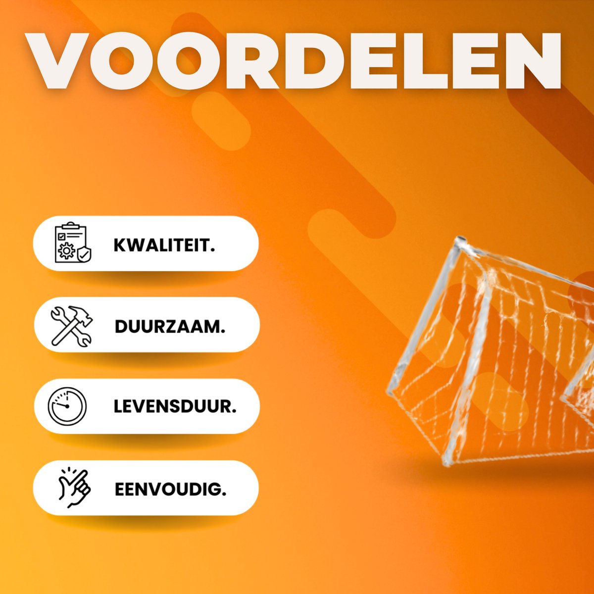 Voetbal Doelnet - Voetbalgoal - Voetbaldoel - Doelwand - Sociale Doelpalenet voor Sporttraining en Wedstrijden - Geschikt voor Volwassenen & Kinderen - 365×182×120 cm