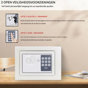 Luxe Brandwerende Kluis - 8,5L Digitale Beveiligingskluis Zyren - Geldkluis & Waardekist - Anti-Diefstal Beveiligingskluis voor Kantoor en Thuis
