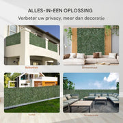 Luxe Privacy Hek - Donkergroen - 150x410cm - Decoratief - Schutting - Muur