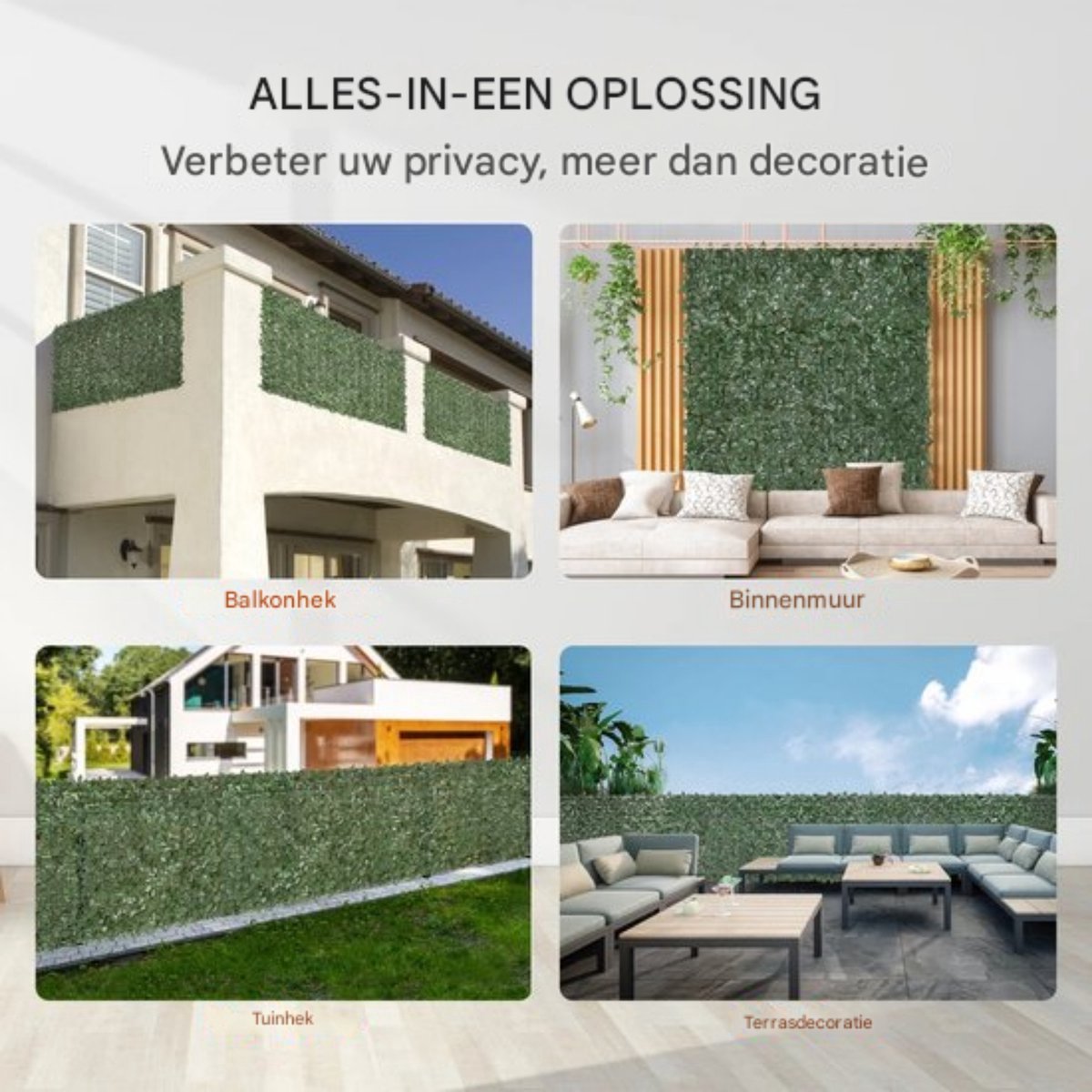 Luxe Privacy Hek - Donkergroen - 150x410cm - Decoratief - Schutting - Muur