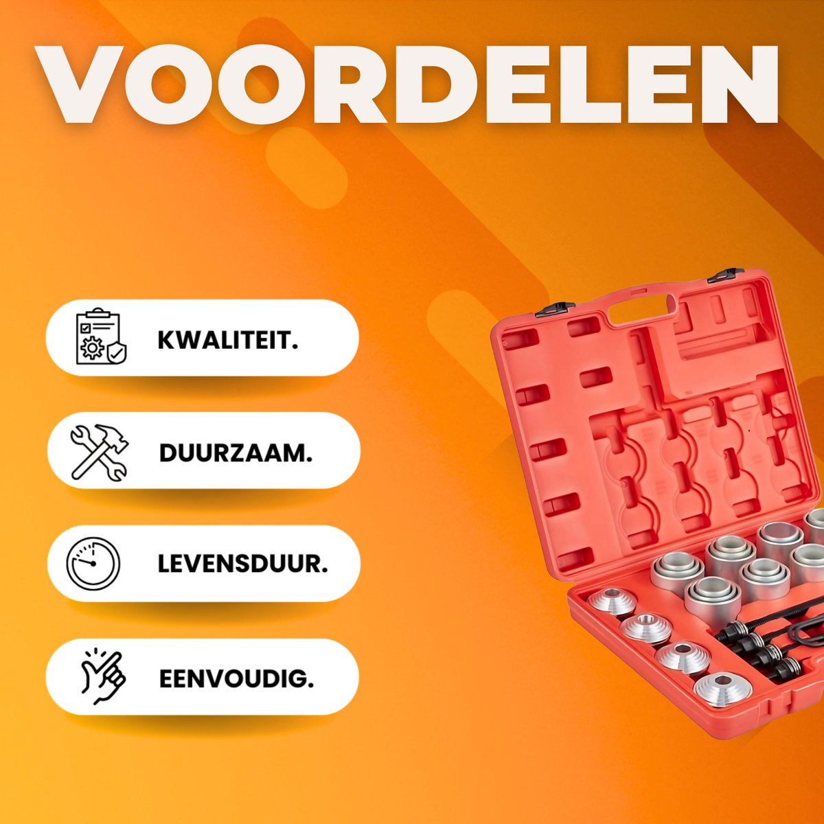 Wiellager trekker PRO - Montageset - Gereedschapset - 28-delig - Demontage - Stalen Hulzen - Naafverwijderaar