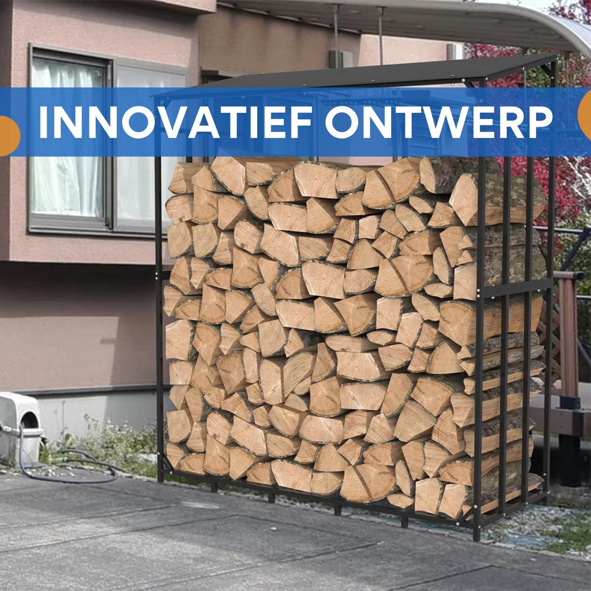 Houtopslag Opulence - Voor buiten - Brandhout - Houtberging - Staal