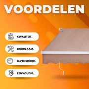 Balkon luifel - Klemluifel beige - 240x210cm - Zonwering buiten - Handmatig uitschuifbaar