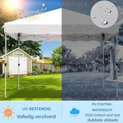 Gazebo Vaylen - Pergola - paviljoen - Partytent - Strandtent - Voor Terras, Feest en Achtertuin - 3x3m - Wit
