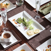 Diamond Bordenset – Ontbijtborden – 2 delig – Wit Keramisch – Snackschotel – Lange Borden – Kleurrijke presentatie