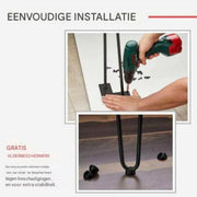 Haarspeld Tafelpoten 41cm - Set van 4 - Industrieel Zwart Staal - Voor Bijzettafel, Bank & DIY Meubels