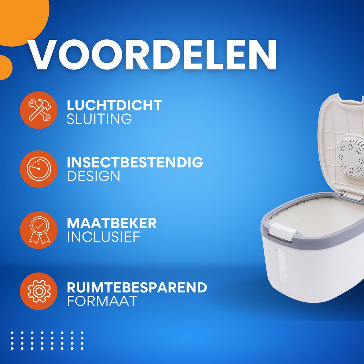 Granen Opbergdoos - Voorraaddozen met deksel - Vershouddozen - Voor Keuken en Droge Voedselopslag - 5kg