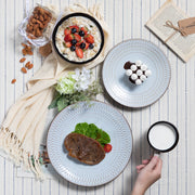 Velentino Serviesset - 16 delig - 4 persoons - Grijs - Dinerborden - Bordenset - Diepe borden - Ontbijtborden - Servies - Keukenservies