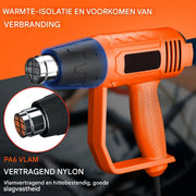 Warmtepistool Deluxe - 2000W Professionele Dubbele Temperatuurinstellingen 60℃-600℃ - Snelle Heteluchtpistoolset met 4 Nozzles