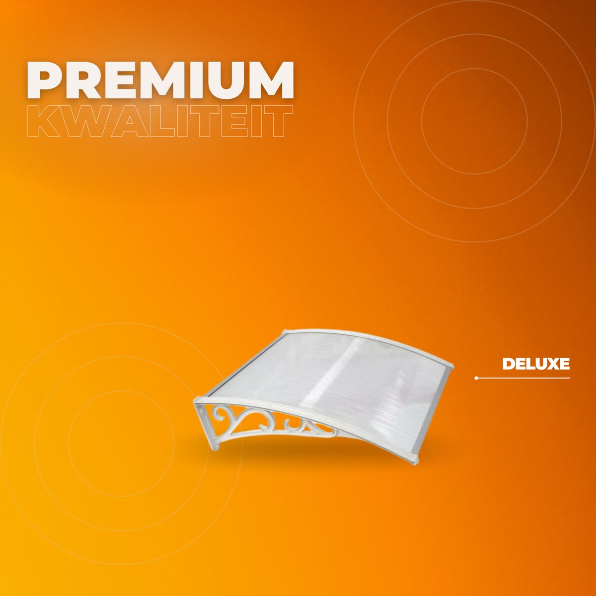 Deur- en Raam Regenhoes - Deurluifel - Overkapping - Moderne Polycarbonaat Zonnescherm en Deurluifel voor Voordeur en Buitenterras - 120x75cm Wit