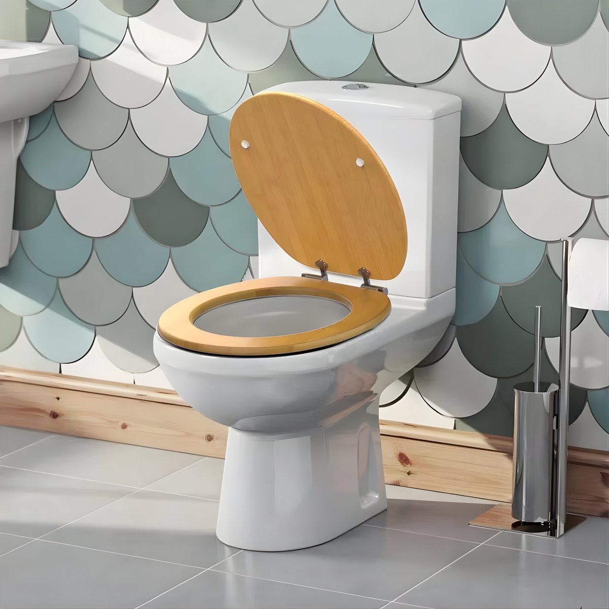 WC-bril - Toiletbril – Voor Badkamer & Toilet – Soft-Close – Comfortabele Toiletbril - Houtlook