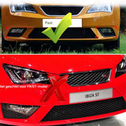 Voorbumper - Voor Seat Ibiza 2012-2016 - Auto accessoires - Mistlicht grille cover - Links en rechts - Zwart
