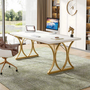 Bureau - Computerbureau - Lange bureau - Vergadertafel - Voor thuis of kantoor - Wit - 160cm