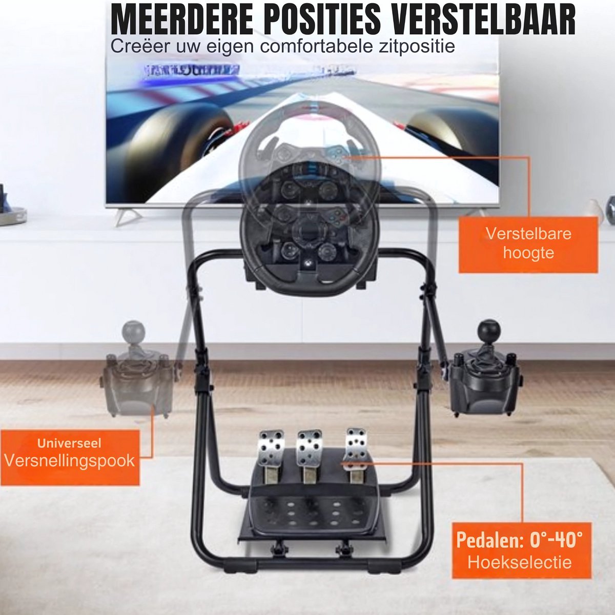 Stuurstandaard voor Racestoel – Playseat - Verstelbare Gaming Setup Compatibel met Fanatec, Hori & Mad Catz