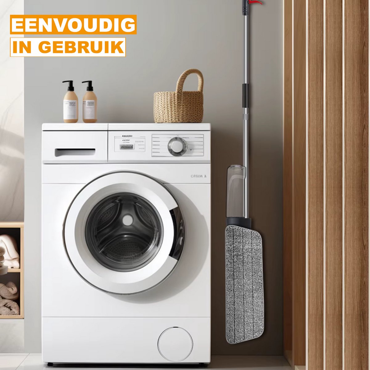 Roterende Dweil deluxe - Spuitfunctie - Natte en droge Vloerwisser met - 360° - 700ml