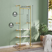 Kledingrek Fioren - Moderne kledingrek - Met kledingroede voor hal, slaapkamer of woonkamer - Kledingstangen - Schoenenrek - Wandmontage