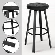 Barkruk - Antraciet - Ergonomisch - Rugleuning - Zithoogte 60-82cm - Set van 2