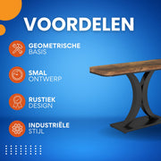 Console tafel Valdera - Wandtafel - Sidetafel - Dressoir - Massief hout en metaal - Haltafel - Woonkamer of hal