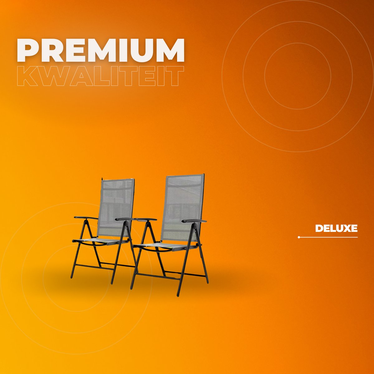 Tuinstoelen set van 2 - Verstelbare tuinstoel - Inklapbaar - Rugleuning - Thuis of camping - Aluminium - Belastbaar tot 120 kg - Grijs