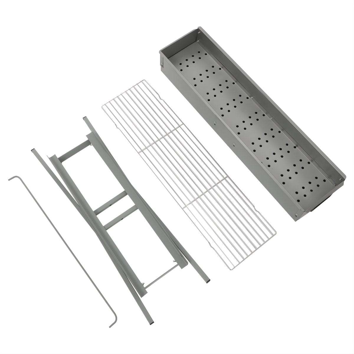 BBQ-grills - Voor camping - Draagbare, opvouwbare houtskoolgrill - Grijs - 60*18*65cm