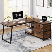 Hoekbureau London - Computerbureau - 135cm - Bruin - Voor thuis of werk - Hout en metaal