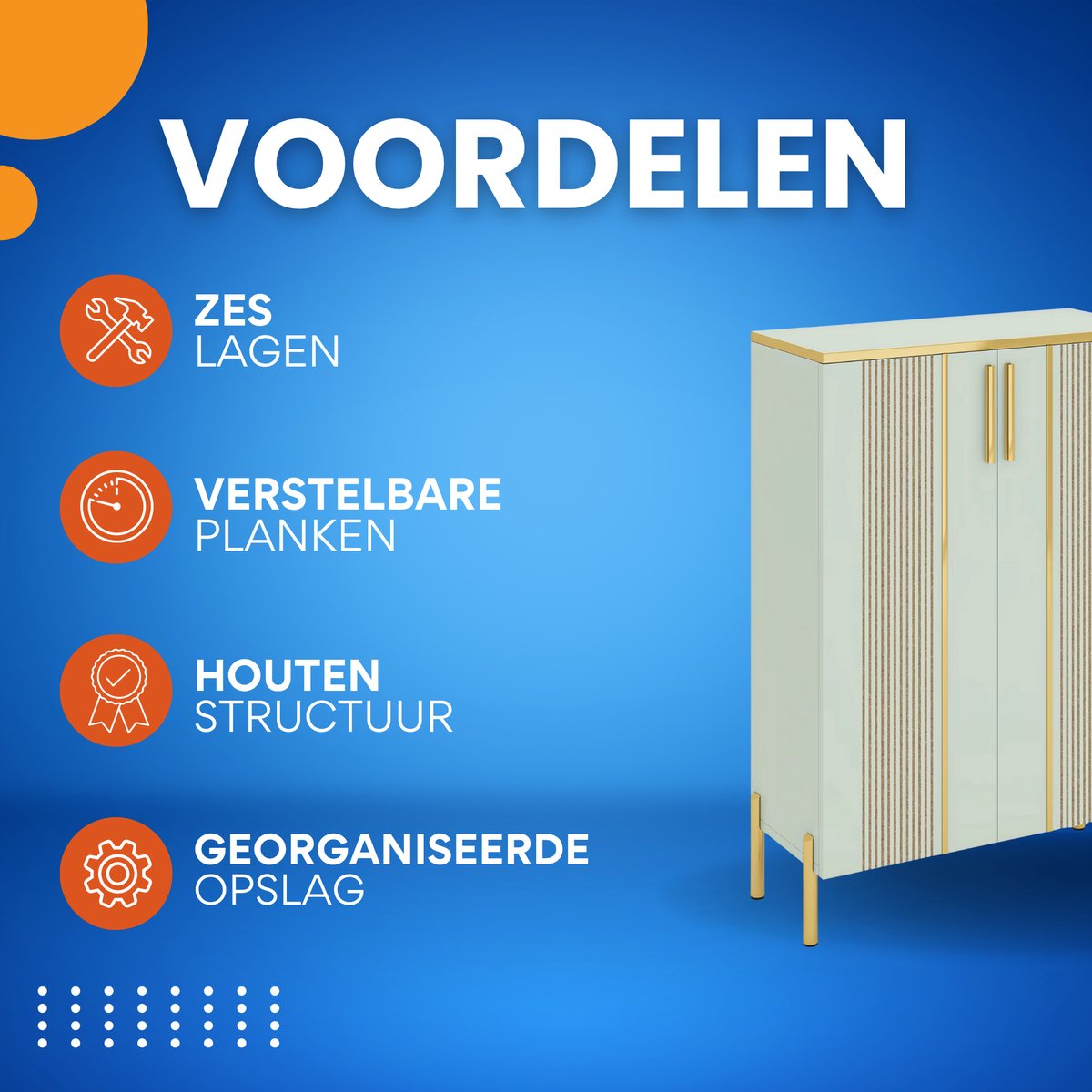 Schoenenkast met deuren - 20 paar - Schoenenrek - Licht groen - Staand