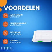 Herbruikbare Bewaardozen voor voedsel - van PP & TPU - Voor Het Vers Houden van Zeevruchten, Rundvlees & Ham - Wasbaar, Luchtdicht & Herbruikbaar - Temperatuurbestendig van -20°C tot 80°C - Groen